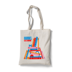 The ‘Childhood is a world’ shopper bag in white