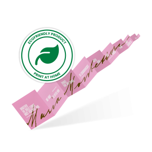 Versione "Print at Home" del biglietto di auguri ispirato alla torre rosa di Maria Montessori