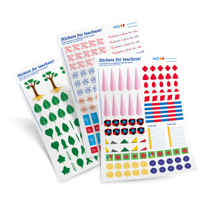 A collection of stickers inspired by Montessori materials