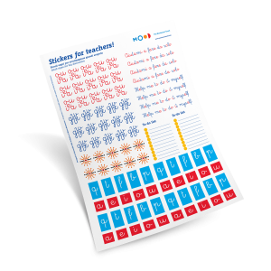 A collection of stickers inspired by Montessori materials